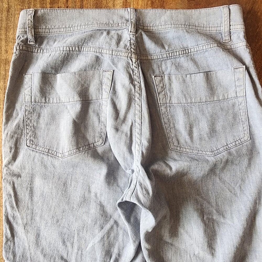 James Perse Pants Womens 25 Gray Linen Chambray Chino Utility Pockets Casual - Picture 7 of 11